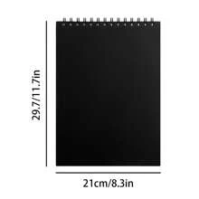 黑色a4素描冊,硬皮素描冊,藝術素描書,繪畫書,藝術學生繪畫用紙,螺旋硬皮素描冊 - 黑色 - 查看 7