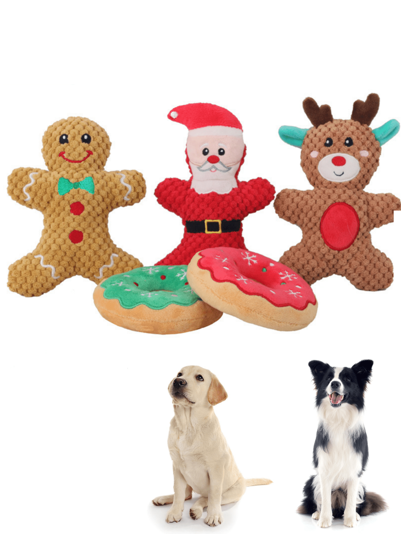 Pet Dog Plush Squeaky Toy, Christmas Series Cartoon Cute Dolls, Santa ...