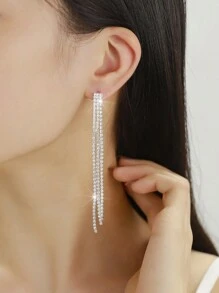 Bông tai lủng lẳng - Bạc - Xem 6