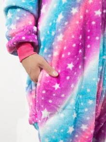 Unicorn Pajamas Rainbow Multicolor Complete Romper Costume Unisex Kigurumi Halloween - Multicolor - View 4
