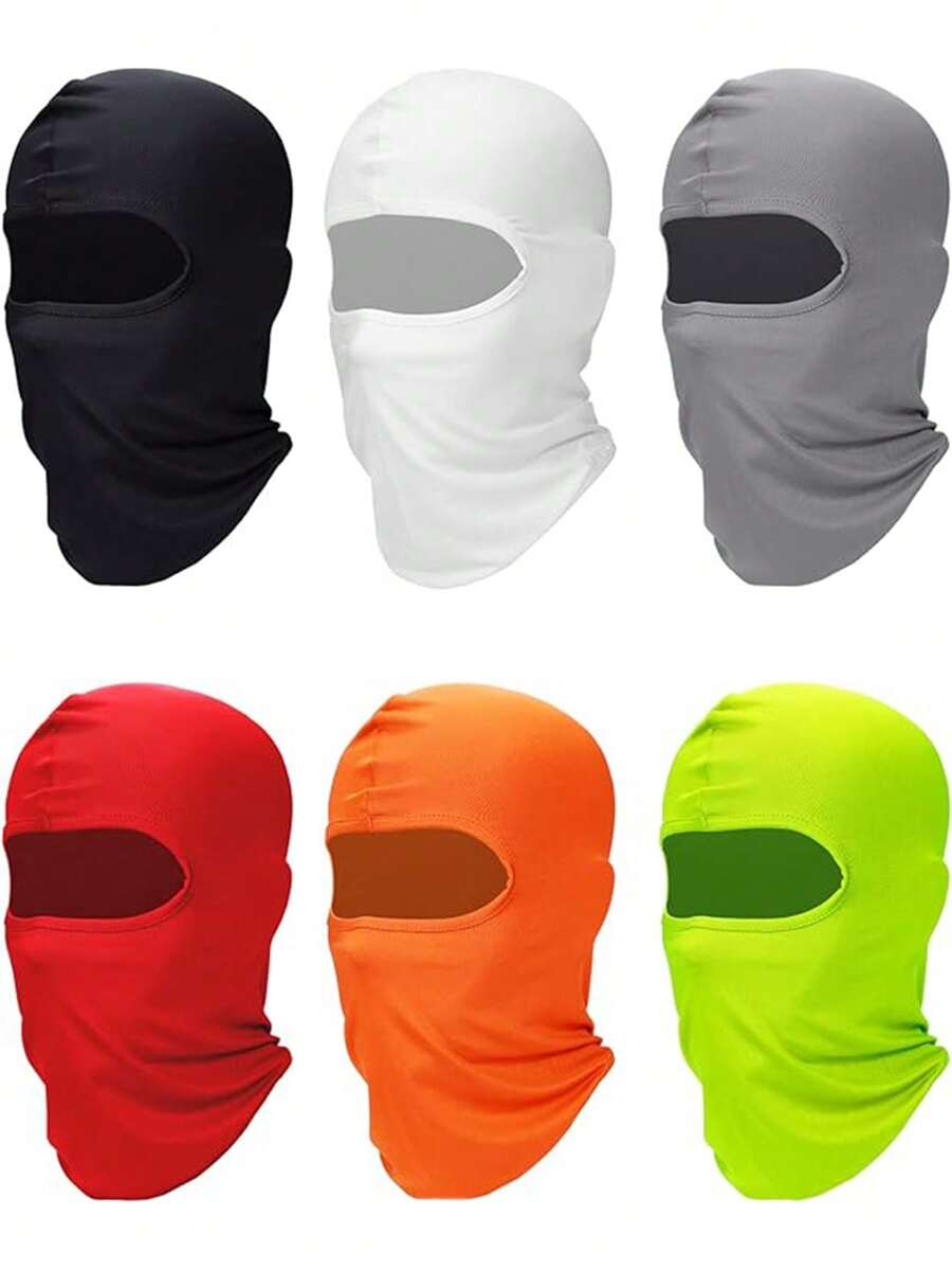6 cái/bộ Không giới tính Y2K Phong cách Trượt tuyết Khẩu trang , Balaclava , Chống nắng , Chống bụi , Chống gió , Đi xe máy Mũ - Nhiều màu - Xem 1