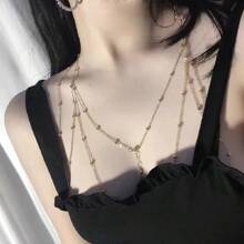 1pc Bra Chain With Beaded Decorations, Suitable For Daily Wear, 2023 New Arrival.