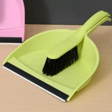 Small Dustpan And Brush Set Desktop Brush Computer Keyboard Cleaning Brush Broom Dustbin Suit Household Cleaning Tools - Green - View 4