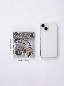 Conjunto De Stickers De Estilo Retro Americano Para Libreta De Cuentas (30 Piezas/paquete) - Negro - Ver 3