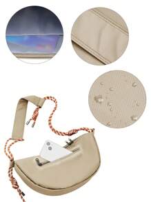 女士斜背包 運動肩背包 餃子包 尼龍布料防水肩斜背包 適合學校、工作、旅行、遠足 - 卡其色 - 查看 8