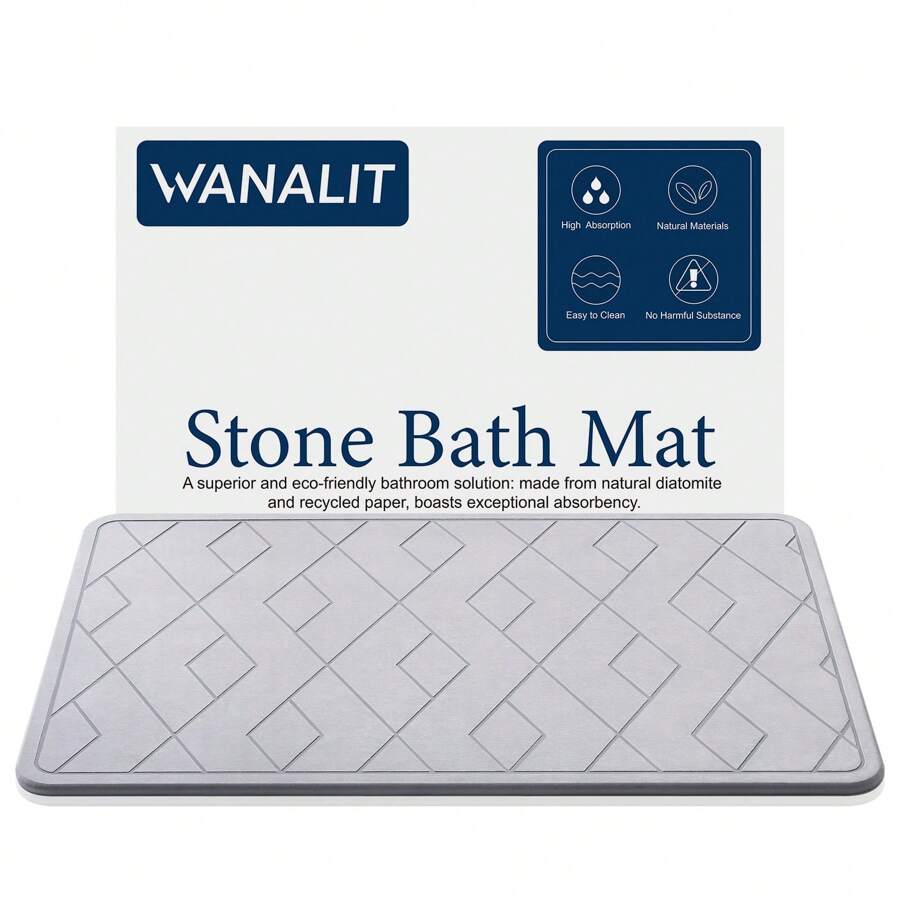 Diatomaceous Earth Bath Mat Diatomite Stone Bath Mat Fast Water Drying ...