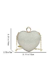Bolso De Mano Elegante Con Decoración De Diamantes De Imitación Para Fiesta Nocturna