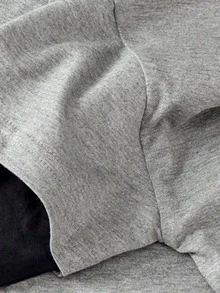 青少年男孩休閒運動款透氣舒適長袖字母印花t恤,適合秋冬日常穿著 - 灰色 - 查看 3