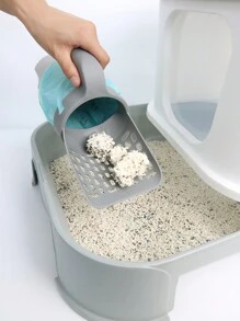 Detachable Portable Plastic Cat Litter Scoop Set, Cat Waste Scooper - Grey - View 10