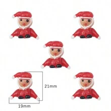 1入聖誕雪人、聖誕樹、聖誕老人玻璃珠,適合節日裝飾、派對裝飾、家居裝飾、diy手工裝飾,製作手鍊項鍊珠寶工藝品 - 彩色 - 查看 11