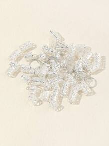 80pcs Women Silver Color Hair Braiding Rings For Dreads And Braids For Back To School Boho Hair Clips