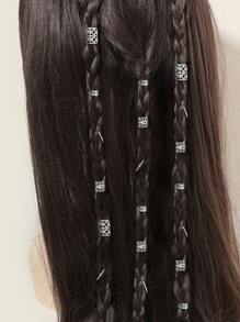 80pcs Women Silver Color Hair Braiding Rings For Dreads And Braids For Back To School Boho Hair Clips
