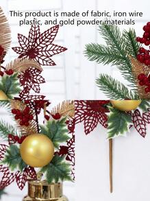 1入37cm(高)模擬圓球雞尾葉楓葉枝家庭購物中心桌上裝飾婚禮生日派對聖誕節裝飾 - 金色 - 查看 5