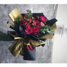 10/20張防水金色花紋禮品包裝紙 - 適用於派對和常規禮品包裝 - 淺綠+金 - 查看 7