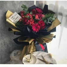 10/20張防水金色花紋禮品包裝紙 - 適用於派對和常規禮品包裝 - 淺綠+金 - 查看 4