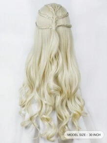 30英寸長的合成波浪母龍假髮萬聖節派對Cosplay女性用假髮，來自丹妮莉絲·塔格利安