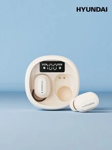 HYUNDAI Tai nghe Bluetooth, Nửa nhét tai có khả năng chống ồn thụ động, Âm thanh nổi HIFI, Âm nhạc, Chơi game, Cuộc gọi có micrô, Màn hình LED, Không dây, Thời gian chờ cực dài - Màu be - Xem 7