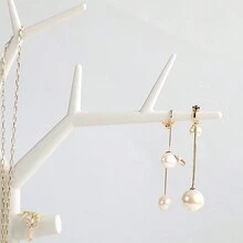 1 件创意树枝珠宝收纳架，耳环戒指项链手链配件展示架 - 白色 - 查看 2