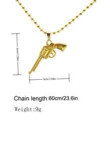 1入款庞克手槍吊墜毛衣鏈項鍊女士聚會珠寶