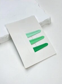 漸層綠色頭帶夾+額夾 - 綠色 - 查看 2