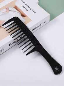 1把宽齿梳，适用于长发，也适用于卷发，易于梳理，采用树脂塑料制成，美发造型工具/发饰