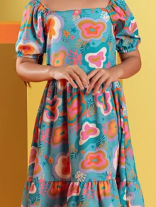 Young Girls Dresses - Blue - View 2