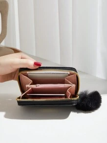 Women's Stitching Metal Decoration Short Wallet Portable Cash For Female College Work Business Commute Office For Anniversary For Couple For Birthday Gift On Valentine Day Gift Gift For Women Wallet Purse Wallet Small Wallet - Black - View 5