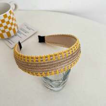 1條波西米亞風格的編織寬帶結頭帶,高時尚頭飾女款