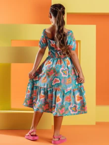 Young Girls Dresses - Blue - View 3