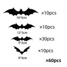 1 set Halloween 3d Bat Wall Sticker - Black - View 6