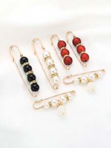 10pcs Women's Anti-Slip Brooch Waist Buckle Adjust Skirt Waist Tightness, Fixed Clothing Neckline Corsage Decorative Buckle Excludes The Card. - White - View 20