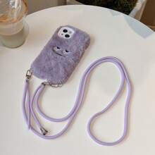 Vui Tím Quái vật hoạt hình Diễn đạt Ốp lưng & bao da điện thoại Với dây kéo , Tương thích với iPhone - Màu tím - Xem 3