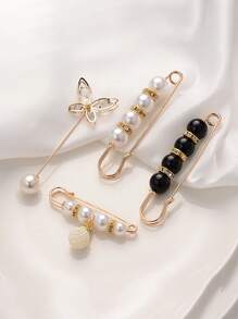 10pcs Women's Anti-Slip Brooch Waist Buckle Adjust Skirt Waist Tightness, Fixed Clothing Neckline Corsage Decorative Buckle Excludes The Card. - White - View 77