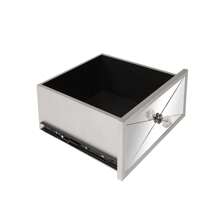 28in Bedside Table With Mirror Surface 2 Drawers 2 Doors Silver