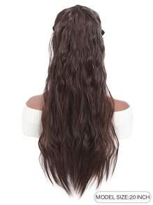 玉米糸半上馬尾帽套假髮20英寸,適用於日常穿著