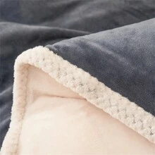 1入組加厚長毛絨拼貼單被套,即可使用作為毯子,不附帶填充,合適的適用於床上用品在臥室,秋冬