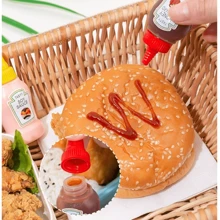 2pcs Mini Sauce Dish Bottle Tag Radom Pattern - uno size - View 5