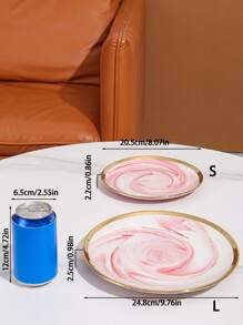 1 Pieza Conjunto De Vajilla De Cerámica Estilo Nórdico Con Platos, Platos Y Cuencos Con Detalles En Dorado, Para Uso Doméstico - Gris - Ver 3