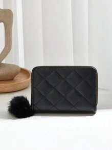 Women's Stitching Metal Decoration Short Wallet Portable Cash For Female College Work Business Commute Office For Anniversary For Couple For Birthday Gift On Valentine Day Gift Gift For Women Wallet Purse Wallet Small Wallet - Black - View 4