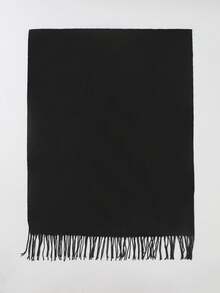 1條男士加長多色保暖時尚圍巾 - 黑色 - 查看 2