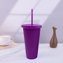 1pc/5pcs/6pcs/10pcs, 710ml/24oz,500ml/16oz Reusable Plastic Cup With Lid And Straw, Reusable Coffee Cup For Hot And Cold Drinks,Suitable For Drinking Water, Milk - Green - View 7