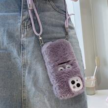 Vui Tím Quái vật hoạt hình Diễn đạt Ốp lưng & bao da điện thoại Với dây kéo , Tương thích với iPhone - Màu tím - Xem 2