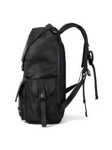 男士旅行背包，高中/中學/大學學生用的大容量書包，帶有USB充電口的商務背包，適用於戶外男士的禮物 - 黑色 - 查看 7