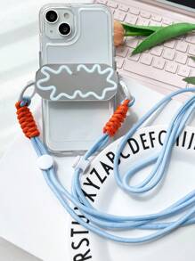 1入組鏡面手機防丟夾,可伸縮通用手機背夾,十字胸掛手機掛繩 - 彩色 - 查看 1