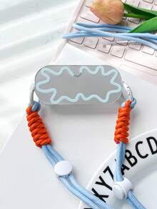 1入組鏡面手機防丟夾,可伸縮通用手機背夾,十字胸掛手機掛繩 - 彩色 - 查看 3