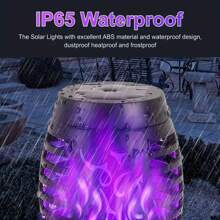 1 件太阳能户外手电筒，带闪烁火焰效果，防水，万圣节完美景观装饰，户外花园照明，适用于小路、庭院、露台 - 彩色 - 查看 3