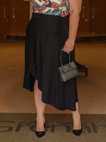 Plus Size Skirts - màu đen - Xem 3