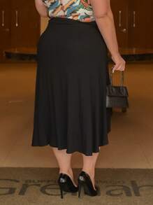 Plus Size Skirts - màu đen - Xem 4