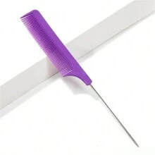 專業尖尾梳抗靜電染髮刷理髮師鋼針梳理髮師配件 - 紫色 - 查看 1