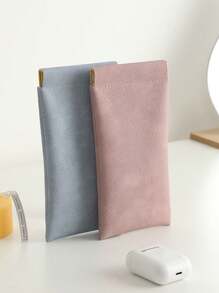 MIYIN 1 Piece Soft PU Sunglasses Pouch Holder Organizer Storage For Daily- Portable Squeeze Top Leather Glasses Case Minimalist Solid Color Anti-Scratch Glasses Storage Bag Eyewear Accessories Sunglasses, Sunglasses, Reading Glasses, Myopia Glasses, Astigmatism Glasses Storage Bag For Men And Women Back To School School Bag Travel Essentials Travel Organizer For Beach Summer Vacation - Pink - View 7